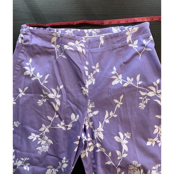 Koret Pants Women's 8 Stretch Zipper‎ Purple Floral Office Church 19" Inseam - Picture 8 of 14
